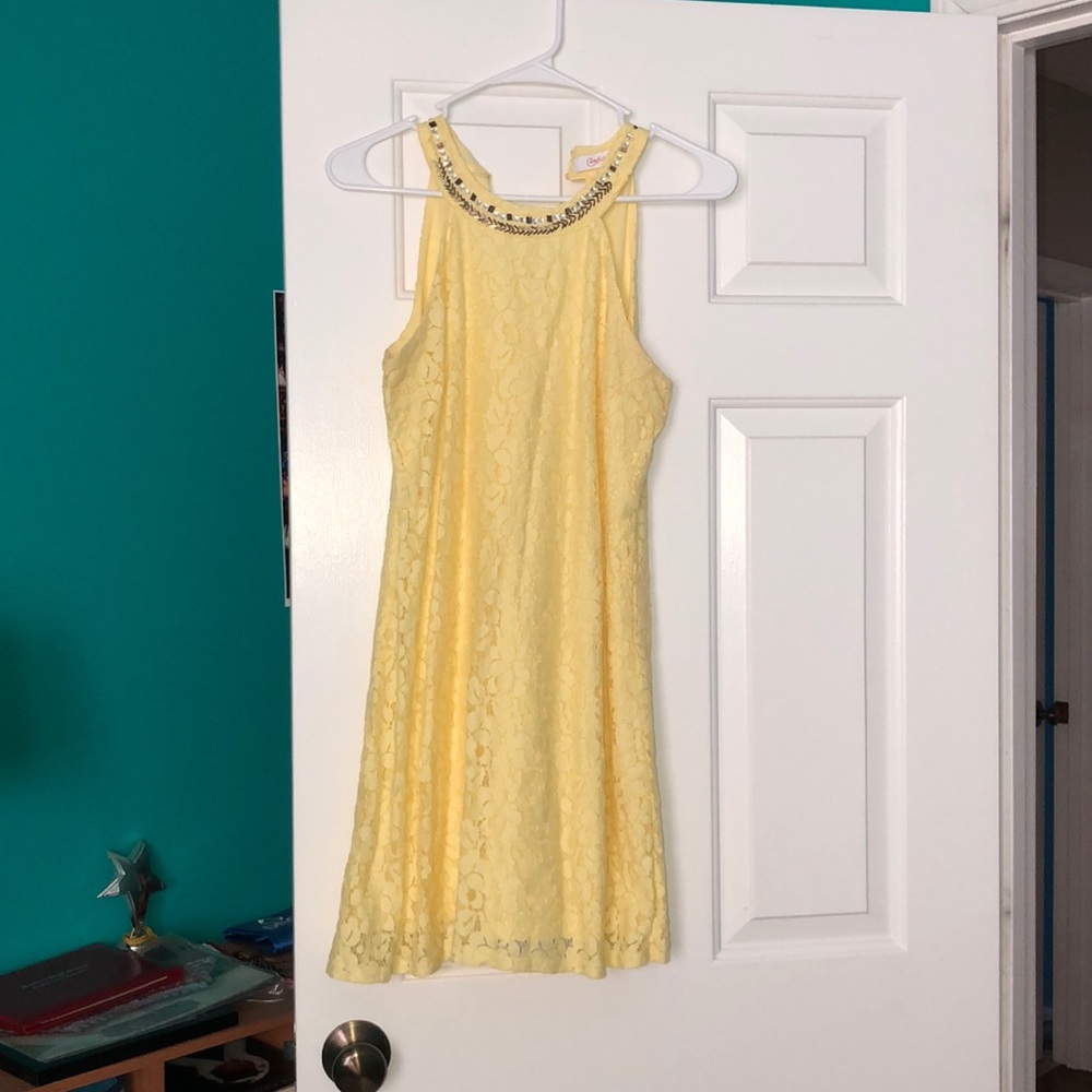 YELLOW LACE DRESS